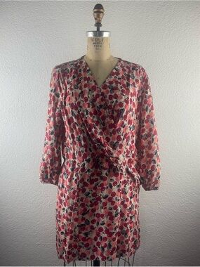 Vintage l 30s L Novelty Cherry Print Rayon Blouse Dress Fabric Remnant Repurpose